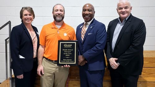 Ryan Queen, principal of Gwinnett County's Trickum Middle School, received the Principal of the Year award from the Georgia Association of Secondary School Principals. (Courtesy of Gwinnett County Public Schools)