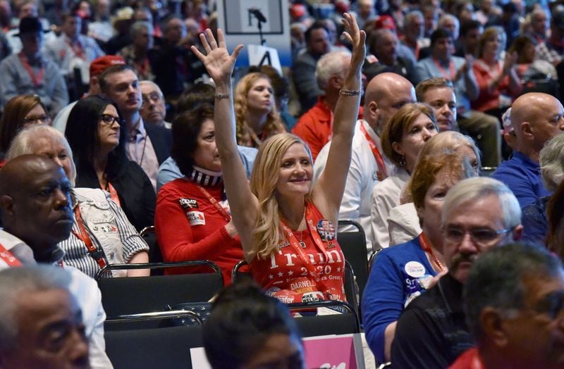 The Savannah Convention Center is a popular venue for conferences, such as the Georgia GOP, which hosted its 2019 state convention in the facility. (HYOSUB SHIN/HSHIN@AJC.COM)