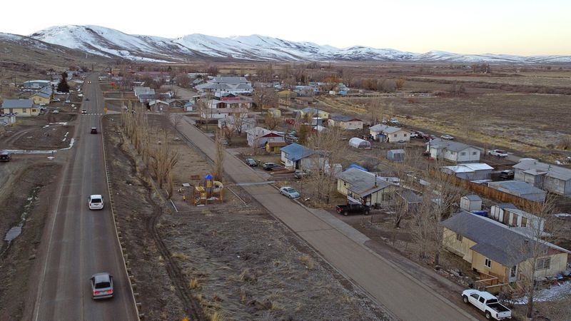 The Duck Valley Indian Reservation that straddles the Nevada-Idaho border is shown on March 15, 2024, in Owyhee, Nev. (AP Photo/Rick Bowmer)