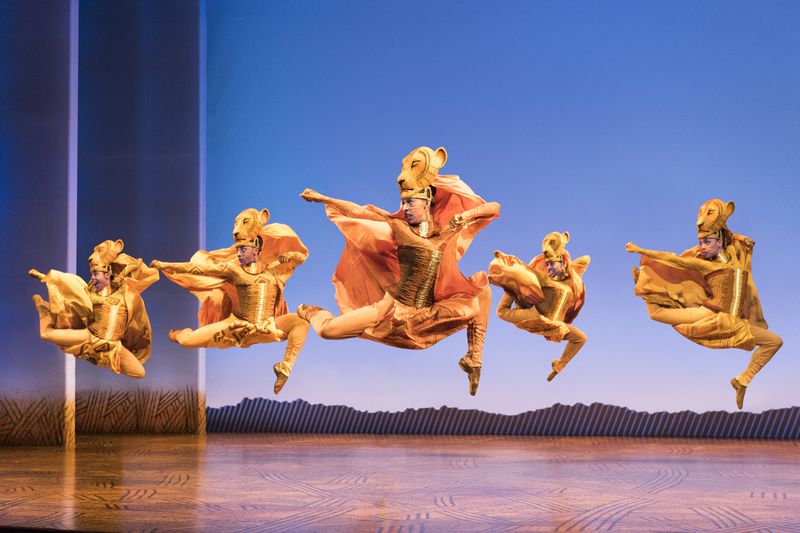 Lionesses dance in “The Lion King.” (Photo by Deen van Meer)