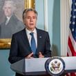 Secretary of State Antony Blinken speaks during a memorandum of cooperation signing ceremony with Norway's Foreign Minister Espen Barth Eide at the State Department on Monday, Sept. 30, 2024, in Washington. (AP Photo/Kevin Wolf)