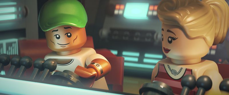 This image released by Focus Features shows lego characters Pharrell Williams, left, and Gwen Stefani in a scene from "Piece By Piece." (Focus Features via AP)