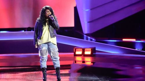 THE VOICE -- "The Blind Auditions Part 5" Episode 2405 -- Pictured: Crystal Nicole -- (Photo by: Greg Gayne/NBC)