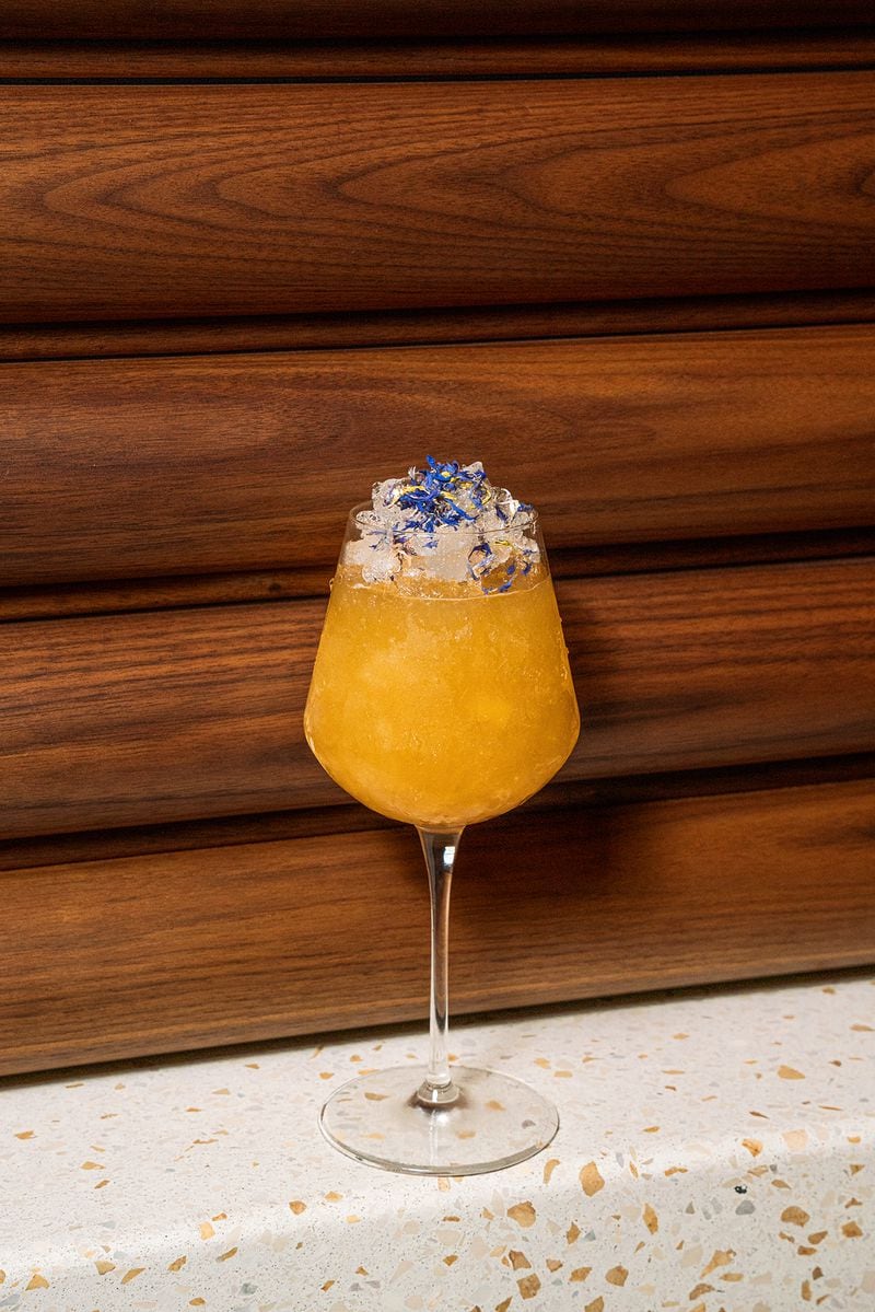 Basque to Baja at Carmel combines gin, sauvignon blanc, passion fruit and sloe berry. Courtesy of Oliva Restaurant Group