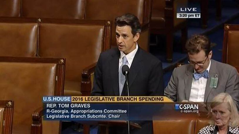 Georgia representative speaks to U.S. House in Atlanta Braves hat