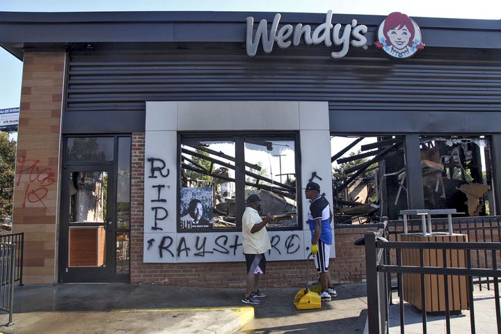 PHOTOS: Aftermath of Atlanta protest, fire at Wendy’s police shooting site