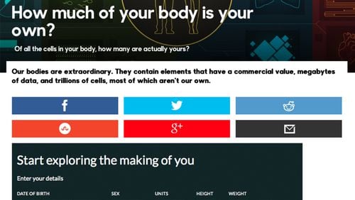 BBC Earth’s “The Making of Me and You” page divulges data on your own personal chemistry. (BBC)