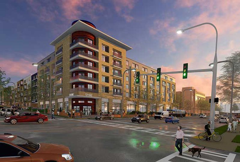 Rendering of Herndon Square Apartments. (Credit: Hunt Companies)