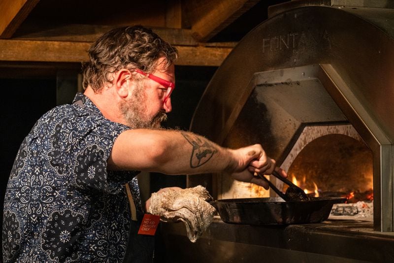 Chef Travis Milton creates Appalachian-inspired fare at Taste Wood-Fired Kitchen at Nicewonder Farm & Vineyards. 
Courtesy of Kindler Studios