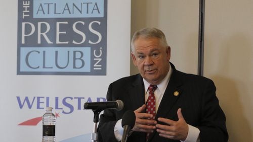 House Speaker David Ralston, R-Blue Ridge, speaks to the Atlanta Press Club earlier this year. Bob Andres, bandres@ajc.com