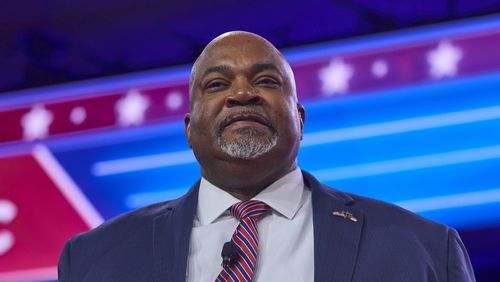 North Carolina Lt. Gov. Mark Robinson, the Republican nominee for governor, at the 2024 Conservative Political Action Conference. (Dominic Gwinn/Zuma Press Wire/TNS)