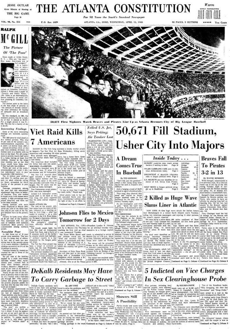 The front page on April 13, 1966.