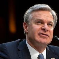 FBI Director Christopher Wray speaks during a hearing of the Senate Intelligence Committee on Capitol Hill, March 11, 2024, in Washington. (AP Photo/Mark Schiefelbein, File)