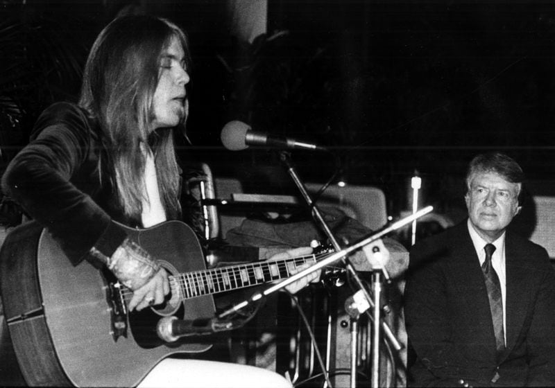 Gregg Allman and the Allman Brothers, including pianist Chuck Leavell, played a number of benefits for Jimmy Carter's presidential campaign in 1976. (Jerome McClendon/AJC file)