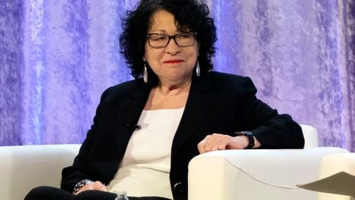 FILE - Supreme Court Justice Sonia Sotomayor attends a panel discussion, Feb. 23, 2024 in Washington. The Supreme Court allowed a president to become a "king above the law," in the use of official power, Sotomayor said in a biting dissent Monday, July 1, that called the majority opinion on immunity for former President Donald Trump "utterly indefensible." Joined by the court's two other liberals, Sotomayor said the opinion would have disastrous consequences for the presidency and the nation's democracy by creating a "law-free zone around the president." (AP Photo/Mark Schiefelbein, File)