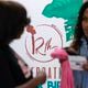 Kimberly Seals Allers (left), creator of an app called Irth talks to a mother during a launch event at Sheltering Arms Educare Center on Thursday, June 15, 2023. The app is  “Yelp-like” review and rating platform for Black mothers to share birthing experiences to help make Black birth safer. Infant health is tied strongly to maternal health. (Natrice Miller/ Natrice.miller@ajc.com)