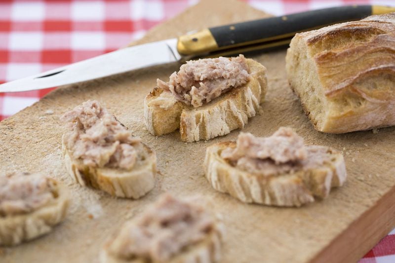 Butcher Rusty Bowers of Pine Street Market and Chop Shop uses leftover Thanksgiving turkey to make turkey rillettes seasoned with fresh thyme, parsley and sage. CONTRIBUTED BY RUSTY BOWERS