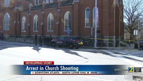 A man was arrested after a shooting outside the Catholic Shrine of the Immaculate Conception church.