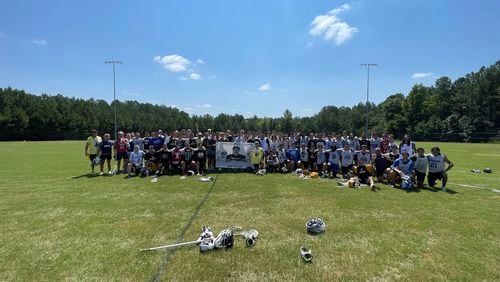 Sixty young men gathered to celebrate the life of their friend and lacrosse teammate, Ethan Richardson, at the Ethan Celebration Game on Aug. 10 at Burnt Hickory Park in Dallas, GA.
Courtesy of Shelby Richardson