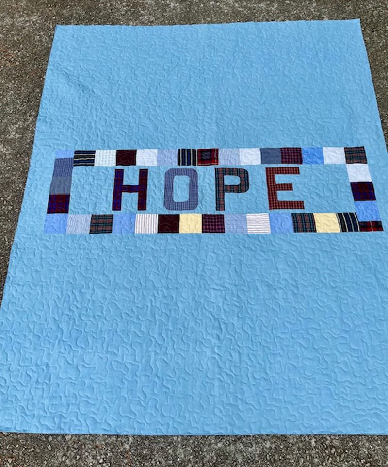 The six women in the quilting class at the Women's Transitional Center worked together to produce this communal project, representing hope. 
(Courtesy HeartBound Ministries)