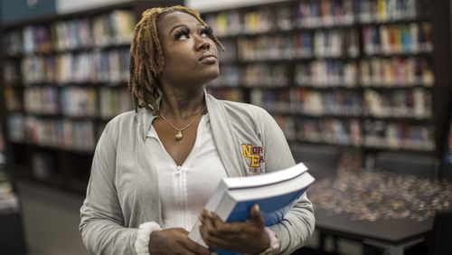 Brianna Nunnally, 23, aged out of the foster care system and is now benefitting from Georgia's new tax credit program. She plans on attending Ogeechee Technical College next year. (Stephen B. Morton/For the AJC)