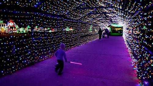 This light tunnel is on display at "Holiday Lights of Hope" at Hobgood Park, 6688 Bells Ferry Road, Woodstock - the sister show to the one at Veterans Park, 7345 Cumming Highway, Canton. (Courtesy of Cherokee County)