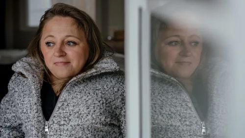 Emily Voorde, founder and CEO of INTO Strategies, a disabled-led firm, at her home on February 7, 2024 in South Bend, Indiana. (Photo Courtesy of Jamie Kelter Davis, The 19th)