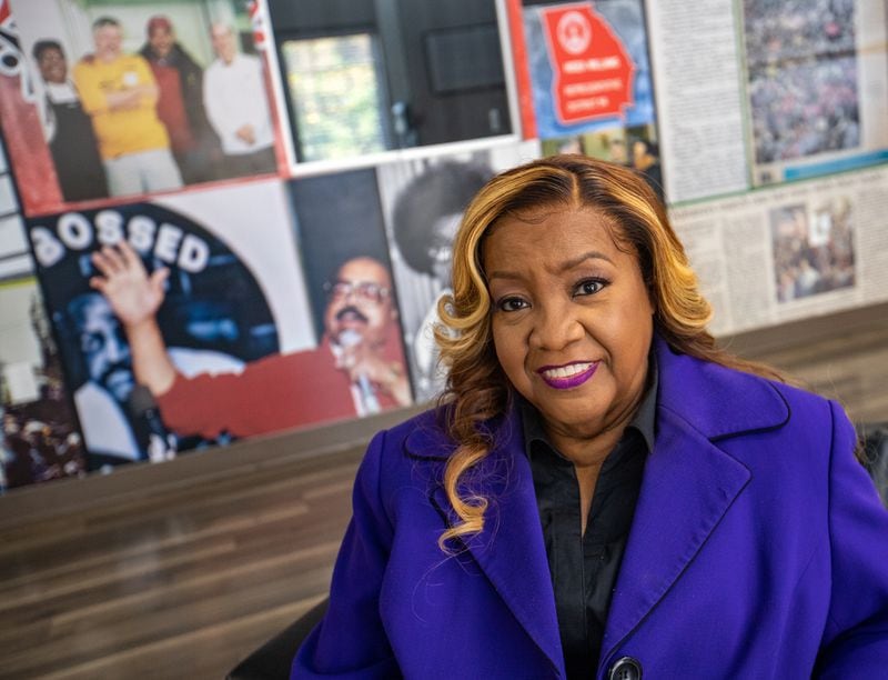 Elisabeth Omilami, the CEO of Hosea Helps, is battling stage III breast cancer and continues to lead the organization as the holiday season begins on Wednesday, Nov. 9, 2022. (Jenni Girtman for The Atlanta Journal-Constitution) 