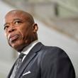 FILE - New York City Mayor Eric Adams speaks to members of the press at a news conference in New York, Monday, Sept. 16, 2024. (AP Photo/Seth Wenig, File)