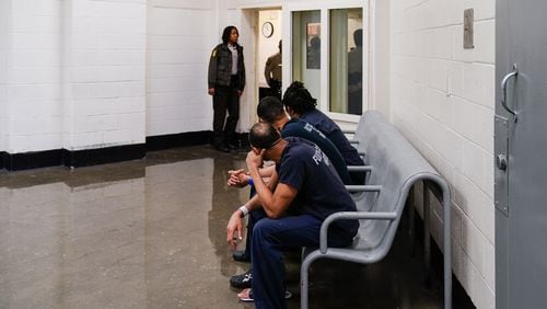 Inmates are seen during a tour of the Fulton County Jail on Monday, Dec. 9, 2019, in Atlanta. (Elijah Nouvelage/Special to the Atlanta Journal-Constitution)