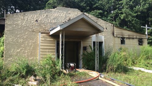 DeKalb County fire officials and members of the Bureau of Alcohol, Tobacco, Firearms and Explosives were investigating Sunday a fire at a vacant church. (Credit: DeKalb County Fire Department)