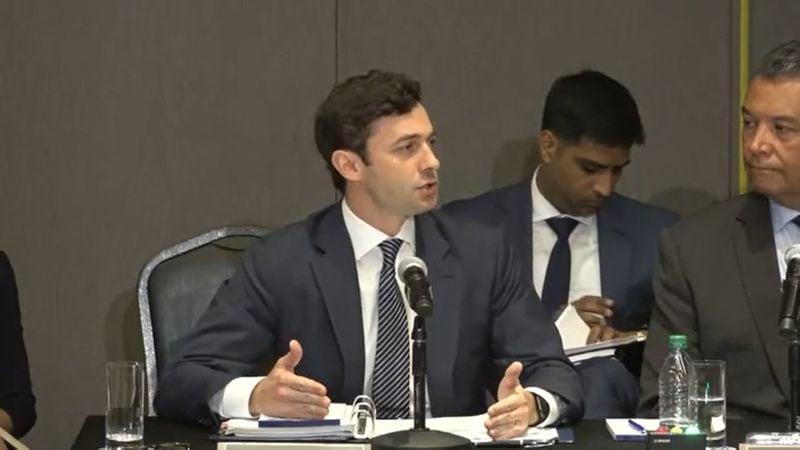 Sen. Jon Ossoff, seen here in 2021, says that the mounting gang violence and extortion at Pulaski State Prison is “tragic and wholly unacceptable.”