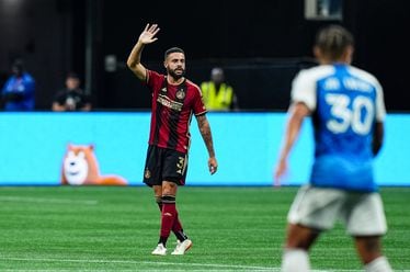 Atlanta United defender Derrick Williams during the first half of the match against the Charlotte FC at Mercedes-Benz Stadium in Atlanta, GA on Sunday June 2, 2024. (Photo by  Madelaina Polk/Atlanta United)