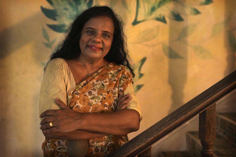 Ajantha Perera, an academic and scientist, who in 2019 was the first woman to run for president in 20 years, poses for a photograph, in Colombo, Sri Lanka, Monday, Sept. 16, 2024. (AP Photo/Rajesh Kumar Singh)