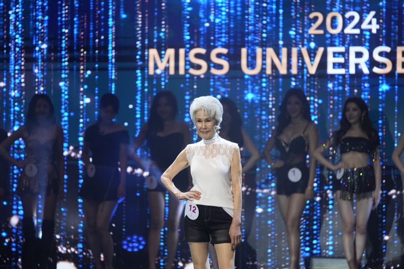 South Korean Choi Soon-hwa, 81-year-old, competes during the 2024 Miss Universe Korea in Seoul, South Korea, Monday, Sept. 30, 2024. (AP Photo/Lee Jin-man)