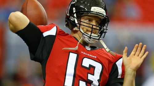 Quarterback T.J. Yates, then with the Atlanta Falcons, prepares to play the Titans in their NFL exhibition game on Sunday, August 23, 2014, in Atlanta. (CURTIS COMPTON / AJC)