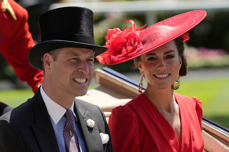 FILE - Britain's Prince William and Kate, Princess of Wales arrive for the Royal Ascot horse racing meeting, at Ascot Racecourse in Ascot, England, June 23, 2023. (AP Photo/Alastair Grant, File)