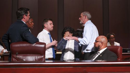 Atlanta City Council members talked late into the night before the final vote to approve funding for the city's public safety training center, 11 to 4, on Tuesday, June 6, 2023, in Atlanta. (Jason Getz / Jason.Getz@ajc.com)