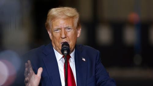 Republican presidential nominee former President Donald Trump speaks at a campaign event in Mint Hill, N.C., Wednesday, Sept. 25, 2024. (AP Photo/Nell Redmond)