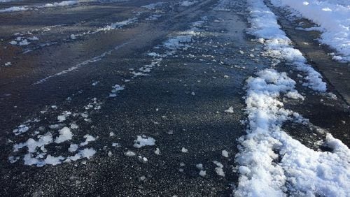 <p>Black ice in Atlanta Sunday, Dec. 10, 2017</p>