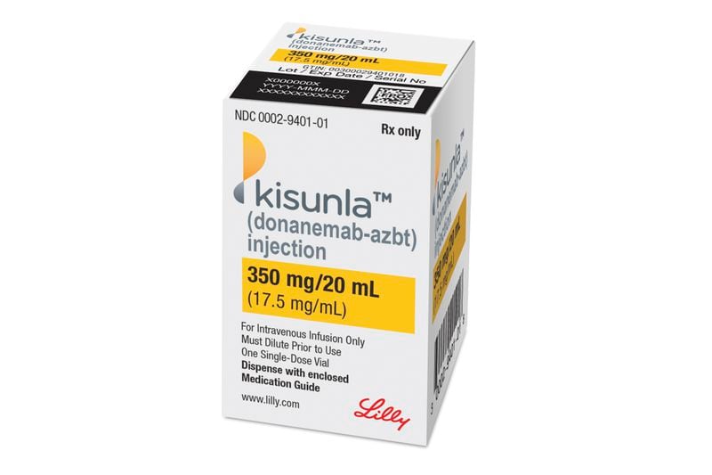 This image provided by Eli Lilly shows the company's new Alzheimer’s drug Kisunla. The Food and Drug Administration approved Eli Lilly’s Kisunla on Tuesday, July 2, 2024 for mild or early cases of dementia caused by Alzheimer’s. (Eli Lilly and Company via AP)