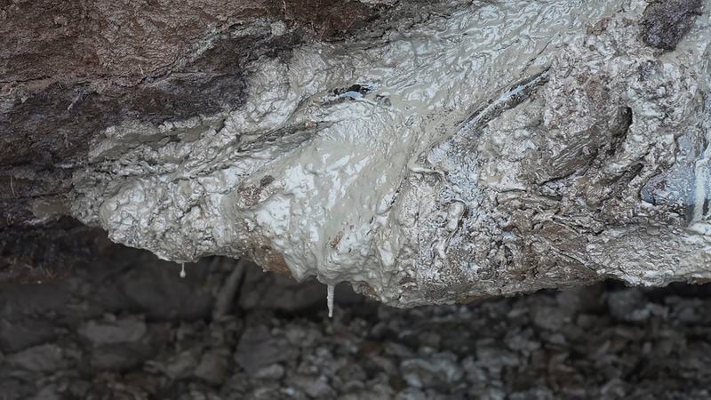 Permafrost melts on the coast in Newtok, Alaska on Friday, Aug. 16, 2024. (AP Photo/Rick Bowmer)