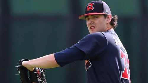 Atlanta Braves pitcher Ian Anderson prepares to deliver a pitch during spring training at the ESPN Wide World of Sports Complex on Wednesday, Feb. 20, 2019, in Lake Buena Vista.    Curtis Compton/ccompton@ajc.com