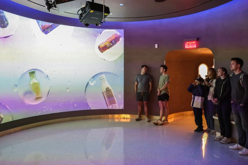 Views of the new beverage lab at The World of Coca Cola shown on Tuesday, Nov. 7, 2023. The new immersive experience offers guests a chance to explore the science behind Coca Cola’s beverages. (Natrice Miller/ Natrice.miller@ajc.com)