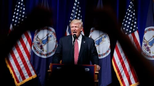 Republican presidential candidate Donald Trump in Ashburn, Va., on Tuesday. AP/ Evan Vucci