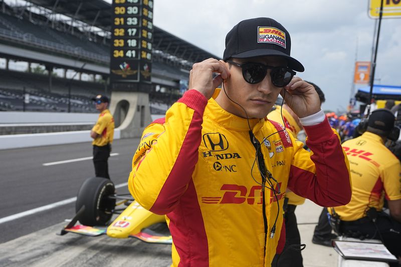 FILE - Alex Palou, of Spain, prepares to drive during a practice session for the Indianapolis 500 auto race at Indianapolis Motor Speedway, Thursday, May 16, 2024, in Indianapolis. (AP Photo/Darron Cummings, File)