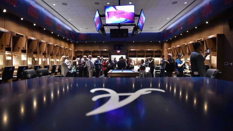 Braves players enjoy plush work areas in new park