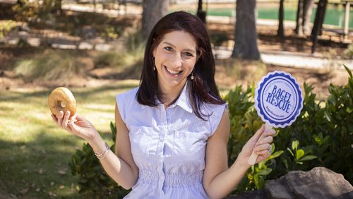 Erin Stieglitz started Bagel Rescue two years ago. Her organization collects leftover bagels donated by 27 bagel shops and she and other volunteers deliver them to more than 80 agencies with feeding programs. Photo courtesy of Erin Stieglitz