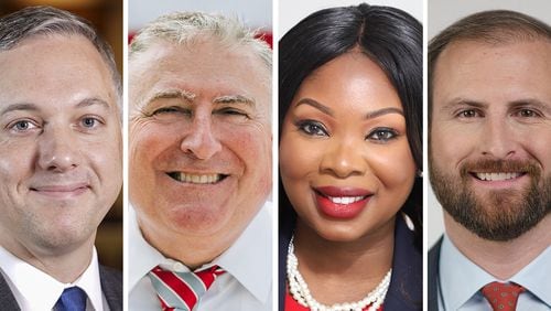 Insurance commissioner candidates (from left to right) Matthew Wilson, John King, Janice Laws Robinson and Patrick Witt.