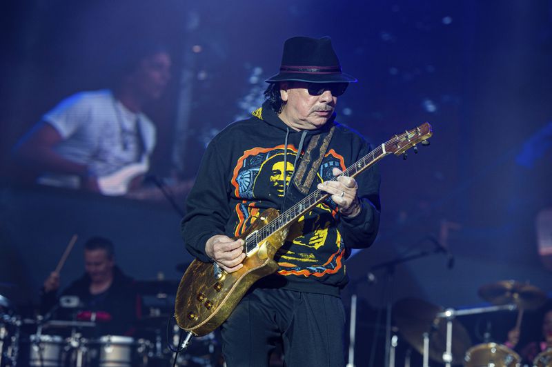 Carlos Santana of Santana performs at the BottleRock Napa Valley Music Festival at Napa Valley Expo on Sunday, May 26, 2019, in Napa, California. (Photo by Amy Harris/Invision/AP)